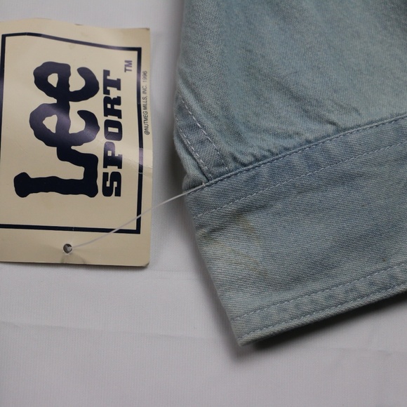 Lee Sport Mens Button Down Shirt Jean XL Vintage - Picture 5 of 8